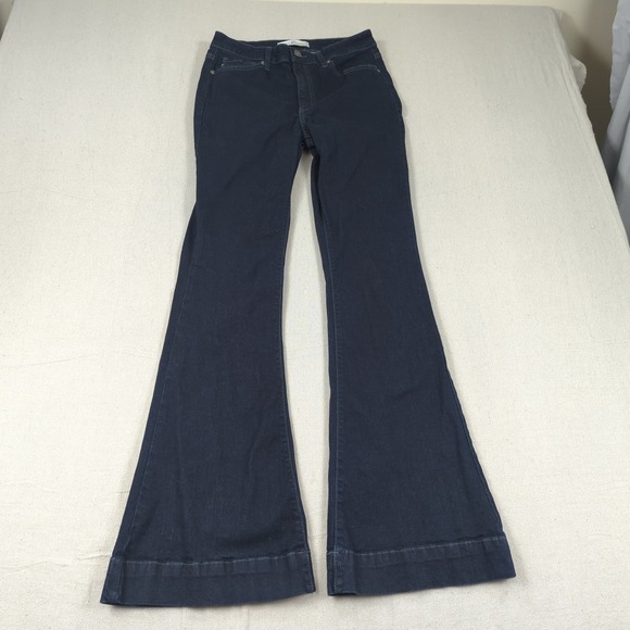 KanCan Denim - Kancan Jeans Womens 28 Blue Flare Stretch Boho Hippie Dark Wash
